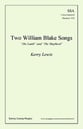 Two William Blake Songs SSA choral sheet music cover